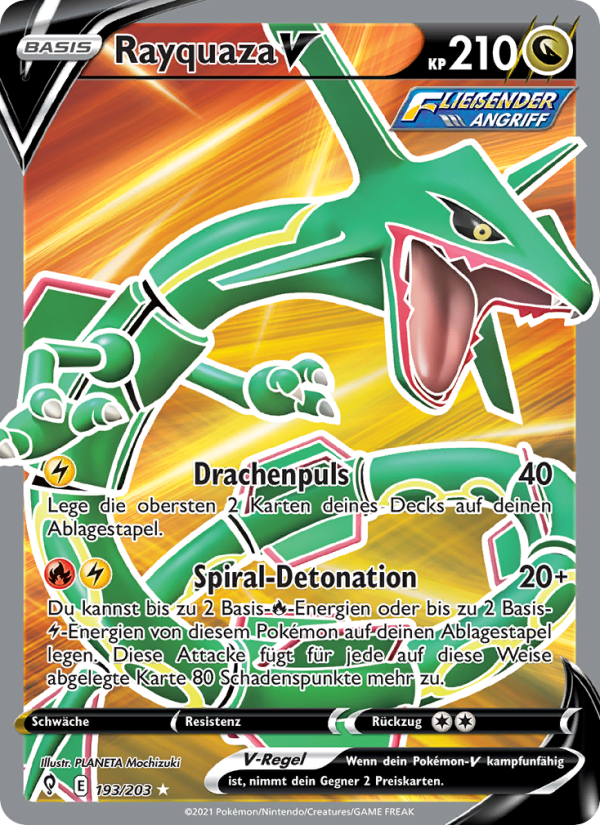Rayquaza V 193 — Evolving Skies (German Pokémon TCG card)