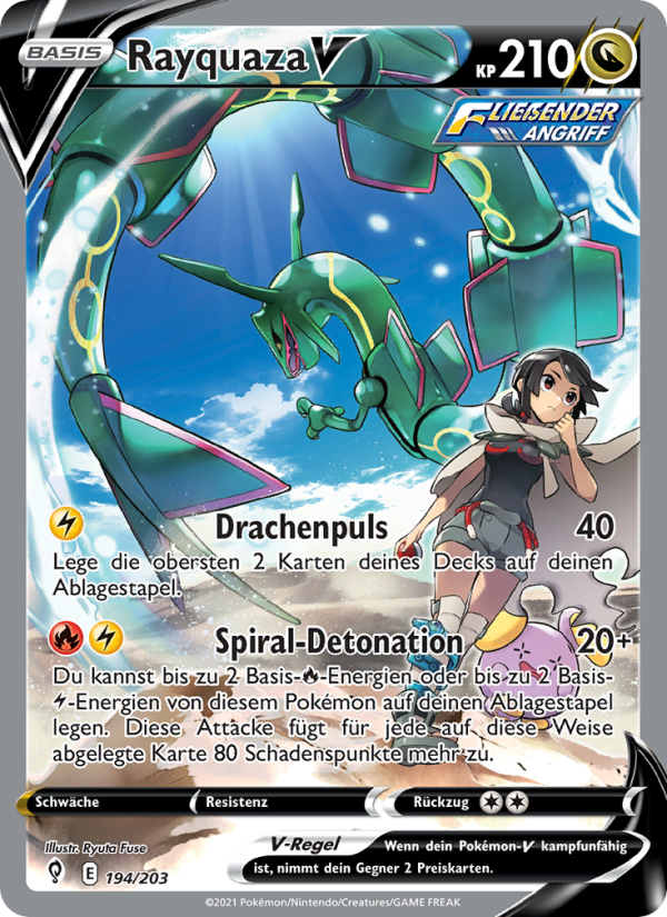 Rayquaza V 194 — Evolving Skies (German Pokémon TCG card)