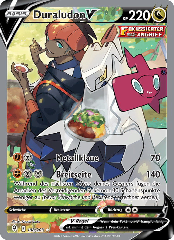 Duraludon V 198 — Evolving Skies (German Pokémon TCG card)