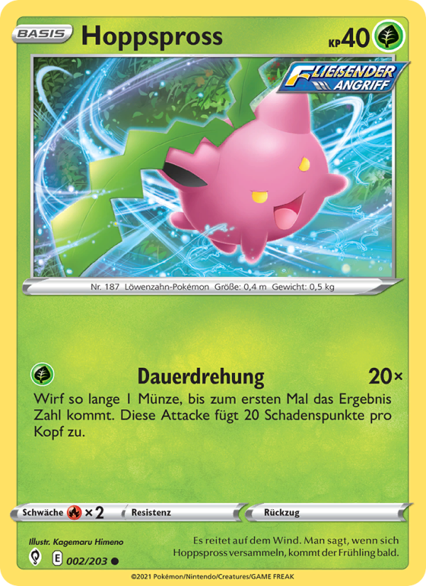 Hoppspross 2 — Evolving Skies (German Pokémon TCG card)