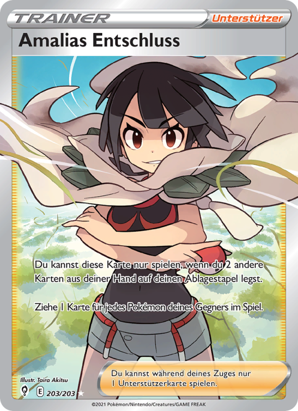 Amalias Entschluss 203 — Evolving Skies (German Pokémon TCG card)