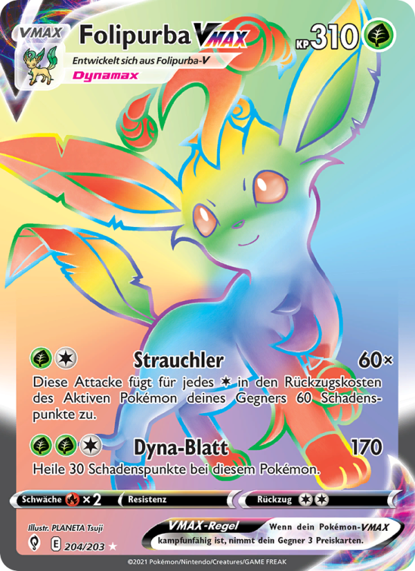 Folipurba VMAX 204 — Evolving Skies (German Pokémon TCG card)