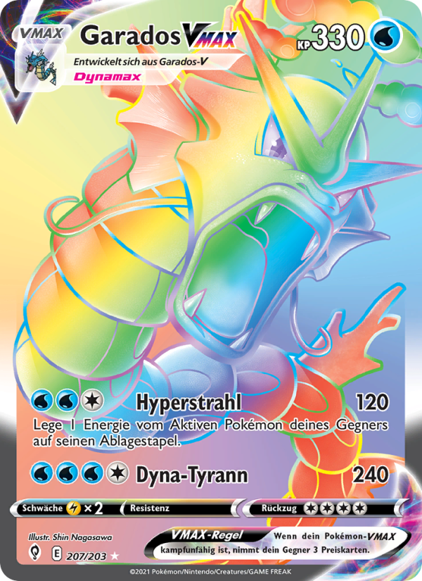 Garados VMAX 207 — Evolving Skies (German Pokémon TCG card)