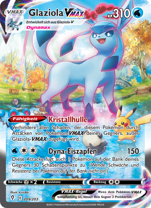 Glaziola VMAX 209 — Evolving Skies (German Pokémon TCG card)