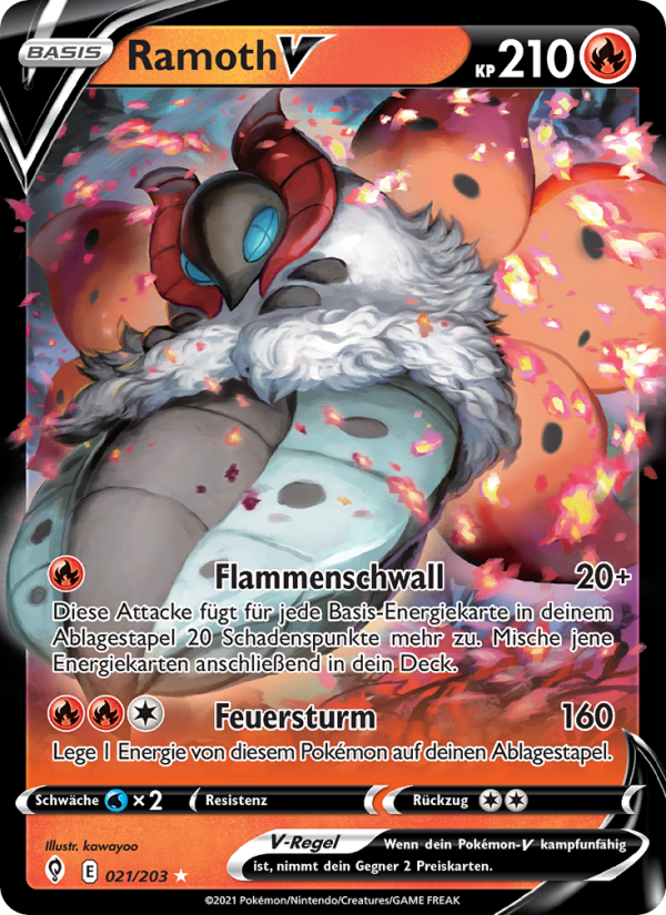 Ramoth V 21 — Evolving Skies (German Pokémon TCG card)