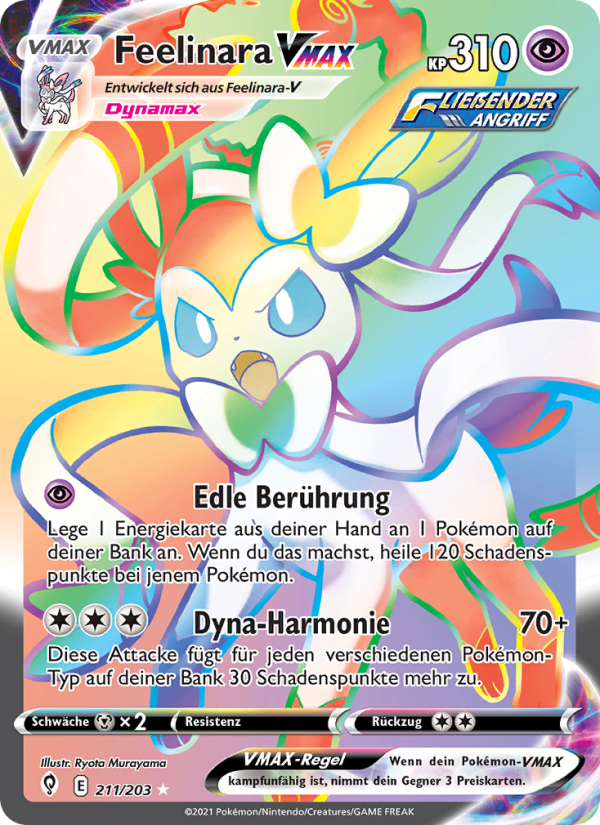Feelinara VMAX 211 — Evolving Skies (German Pokémon TCG card)