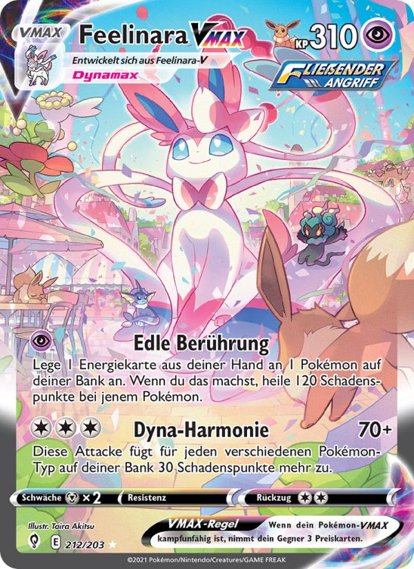 Feelinara VMAX 212 — Evolving Skies (German Pokémon TCG card)