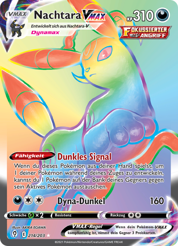 Nachtara VMAX 214 — Evolving Skies (German Pokémon TCG card)