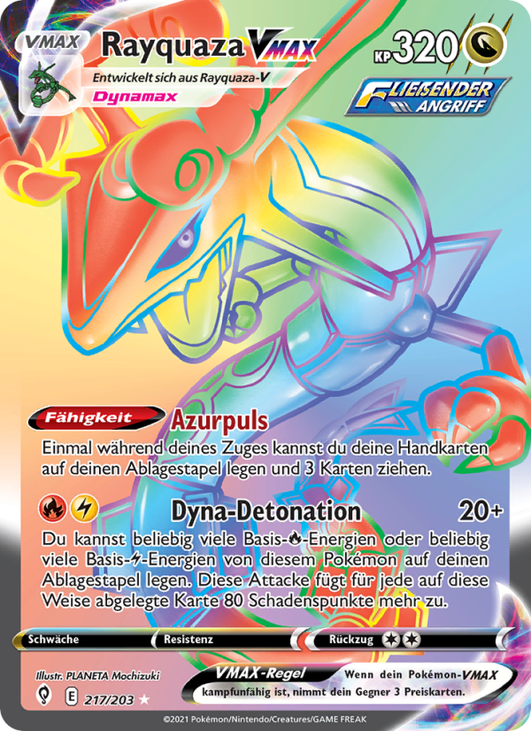 Rayquaza VMAX 217 — Evolving Skies (German Pokémon TCG card)