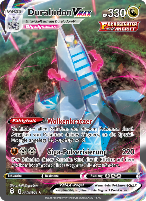 Duraludon VMAX 220 — Evolving Skies (German Pokémon TCG card)