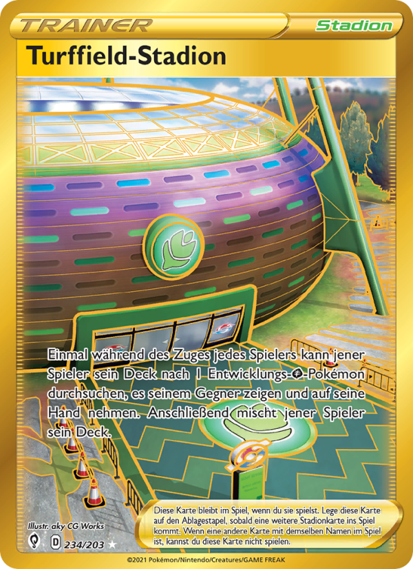 Turffield-Stadion 234 — Evolving Skies (German Pokémon TCG card)