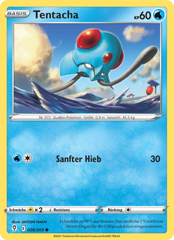 Tentacha 26 — Evolving Skies (German Pokémon TCG card)