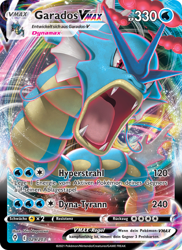 Garados VMAX 29 — Evolving Skies (German Pokémon TCG card)