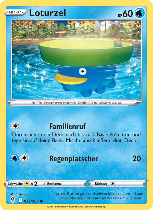 Loturzel 32 — Evolving Skies (German Pokémon TCG card)