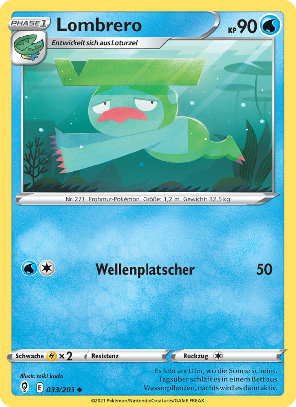 Lombrero 33 — Evolving Skies (German Pokémon TCG card)