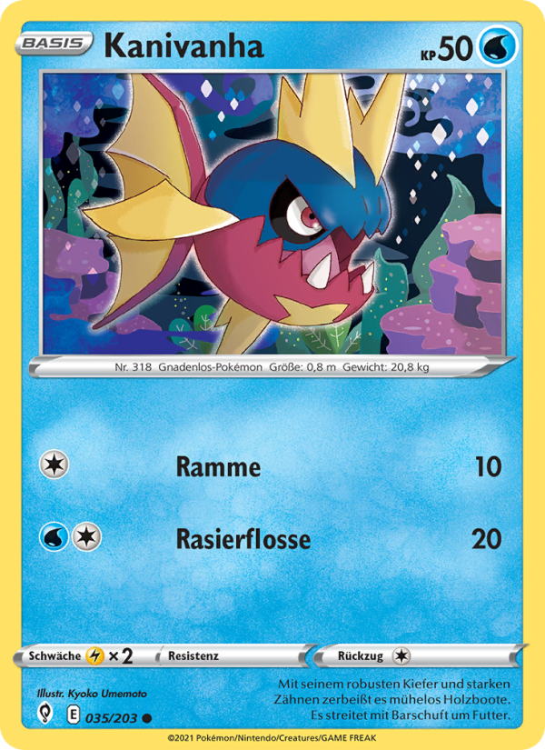 Kanivanha 35 — Evolving Skies (German Pokémon TCG card)