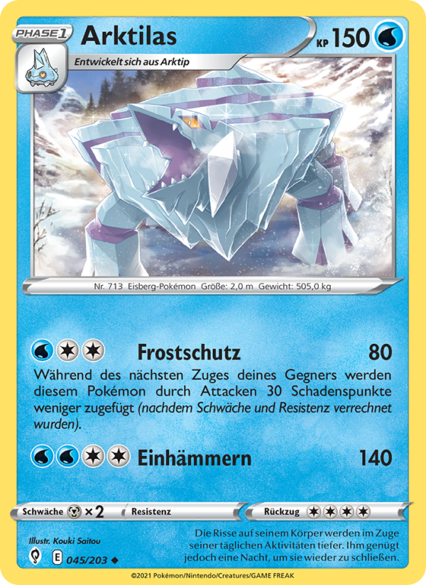 Arktilas 45 — Evolving Skies (German Pokémon TCG card)