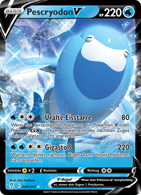 Pescryodon V 48 — Evolving Skies (German Pokémon TCG card)