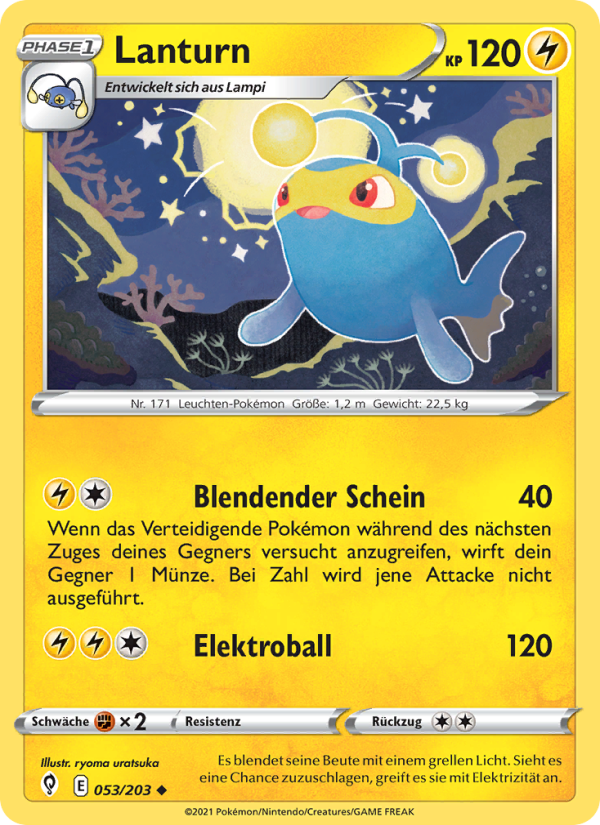 Lanturn 53 — Evolving Skies (German Pokémon TCG card)