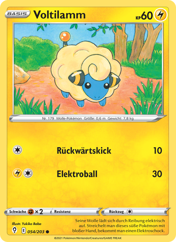 Voltilamm 54 — Evolving Skies (German Pokémon TCG card)