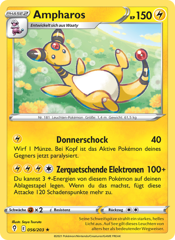 Ampharos 56 — Evolving Skies (German Pokémon TCG card)