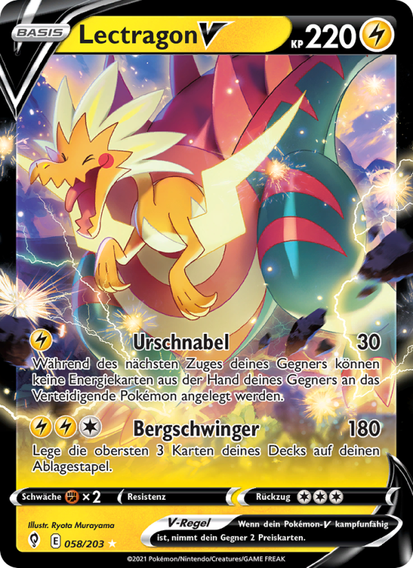 Lectragon V 58 — Evolving Skies (German Pokémon TCG card)