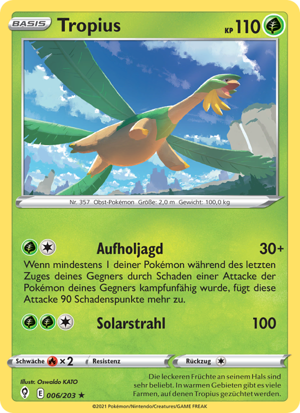 Tropius 6 — Evolving Skies (German Pokémon TCG card)