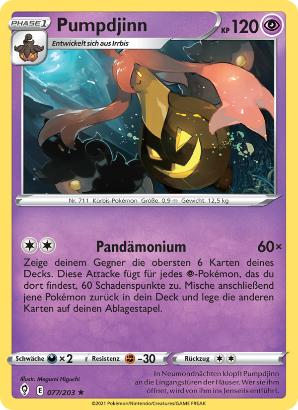 Pumpdjinn 77 — Evolving Skies (German Pokémon TCG card)