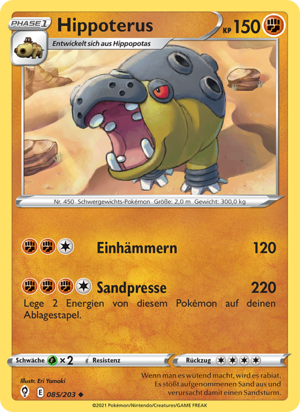 Hippoterus 85 — Evolving Skies (German Pokémon TCG card)