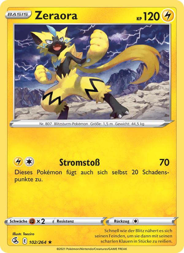 Zeraora 102 — Fusion Strike (German Pokémon TCG card)
