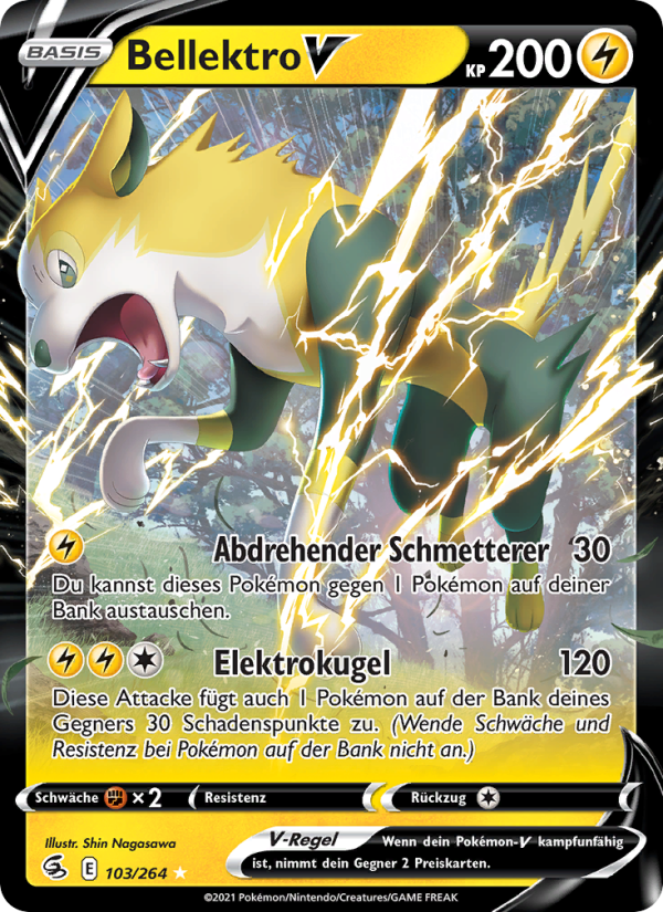 Bellektro V 103 — Fusion Strike (German Pokémon TCG card)