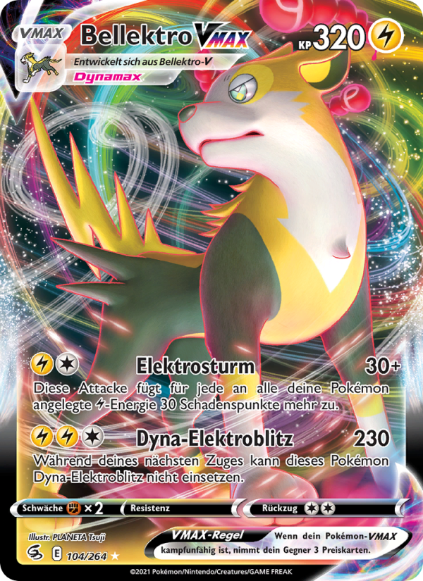 Bellektro VMAX 104 — Fusion Strike (German Pokémon TCG card)