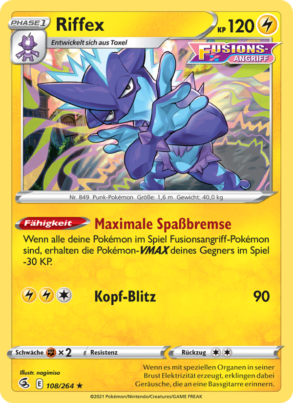 Riffex 108 — Fusion Strike (German Pokémon TCG card)