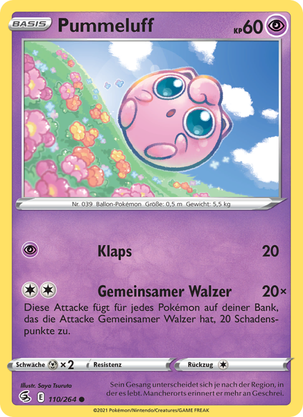 Pummeluff 110 — Fusion Strike (German Pokémon TCG card)