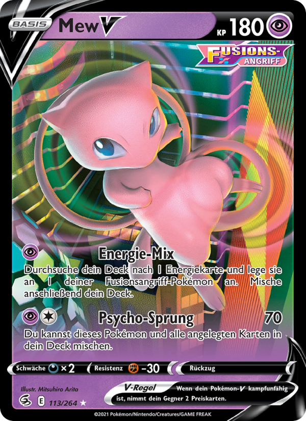 Mew V 113 — Fusion Strike (German Pokémon TCG card)