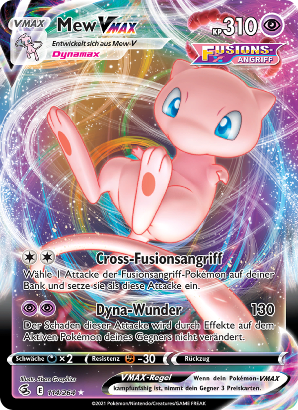 Mew VMAX 114 — Fusion Strike (German Pokémon TCG card)