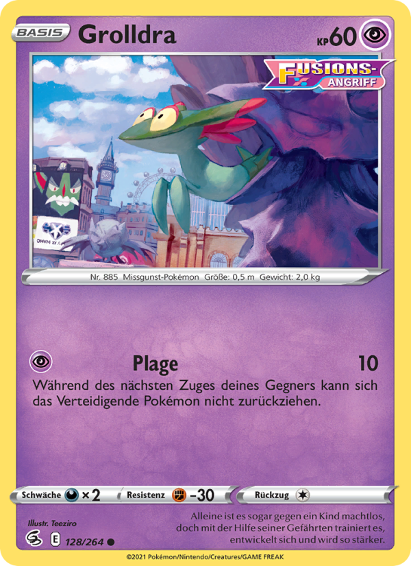 Grolldra 128 — Fusion Strike (German Pokémon TCG card)
