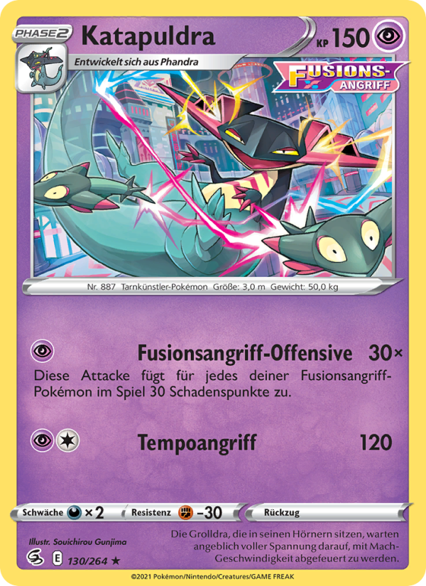 Katapuldra 130 — Fusion Strike (German Pokémon TCG card)