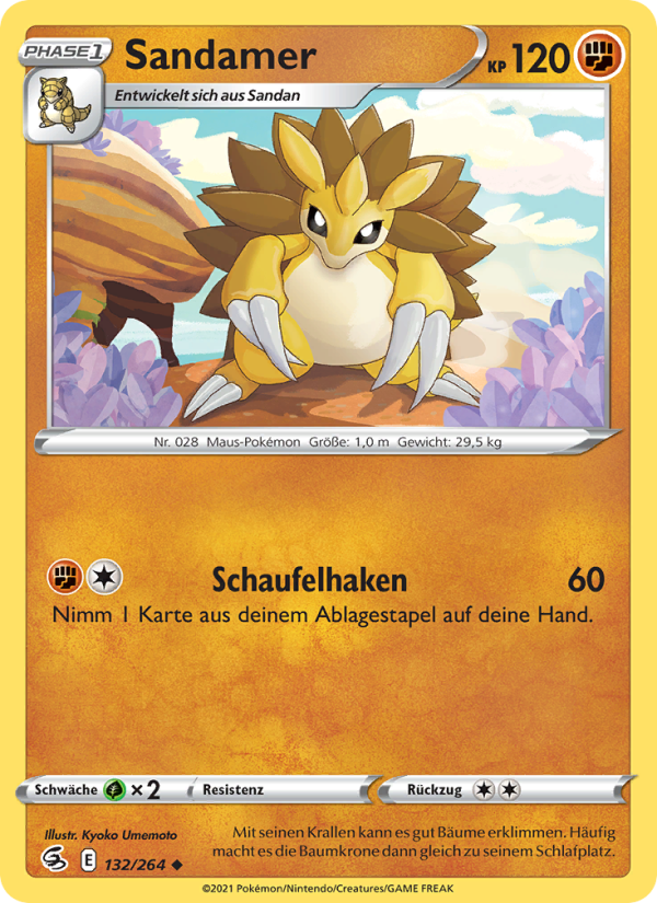 Sandamer 132 — Fusion Strike (German Pokémon TCG card)