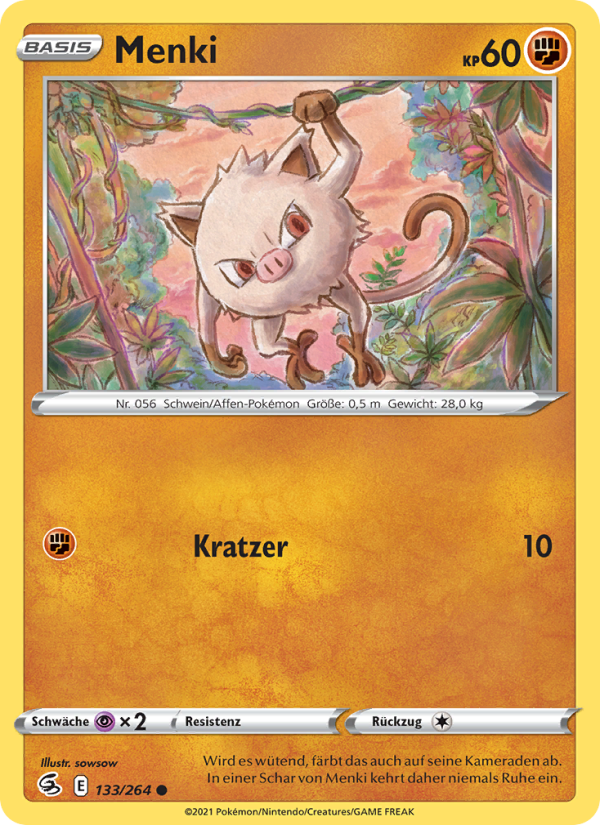 Menki 133 — Fusion Strike (German Pokémon TCG card)
