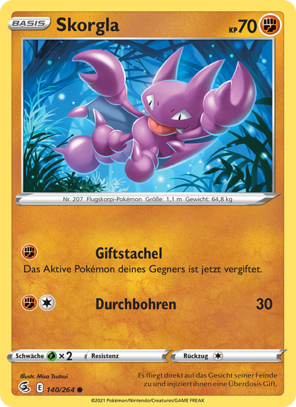 Skorgla 140 — Fusion Strike (German Pokémon TCG card)