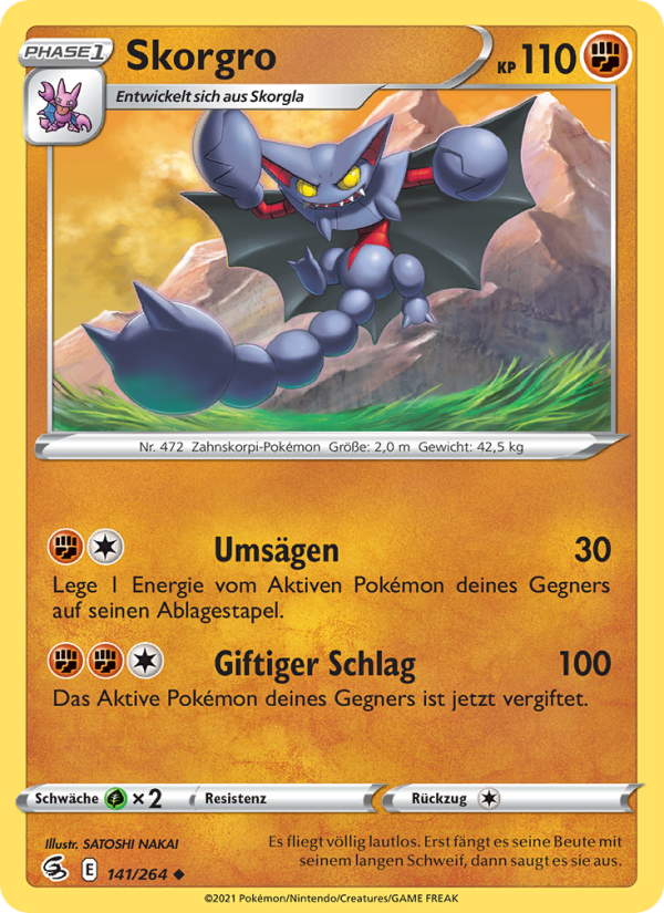 Skorgro 141 — Fusion Strike (German Pokémon TCG card)