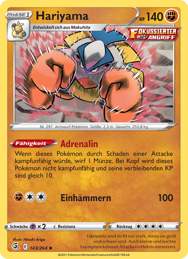 Hariyama 143 — Fusion Strike (German Pokémon TCG card)