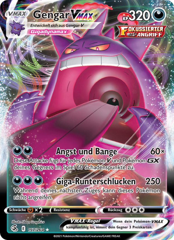 Gengar VMAX 157 — Fusion Strike (German Pokémon TCG card)