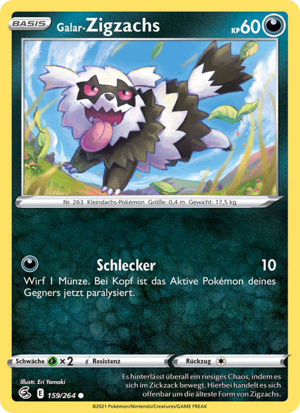 Galar-Zigzachs 159 — Fusion Strike (German Pokémon TCG card)