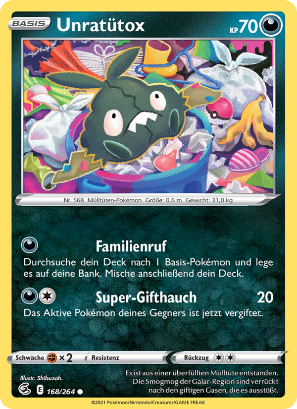 Unratütox 168 — Fusion Strike (German Pokémon TCG card)
