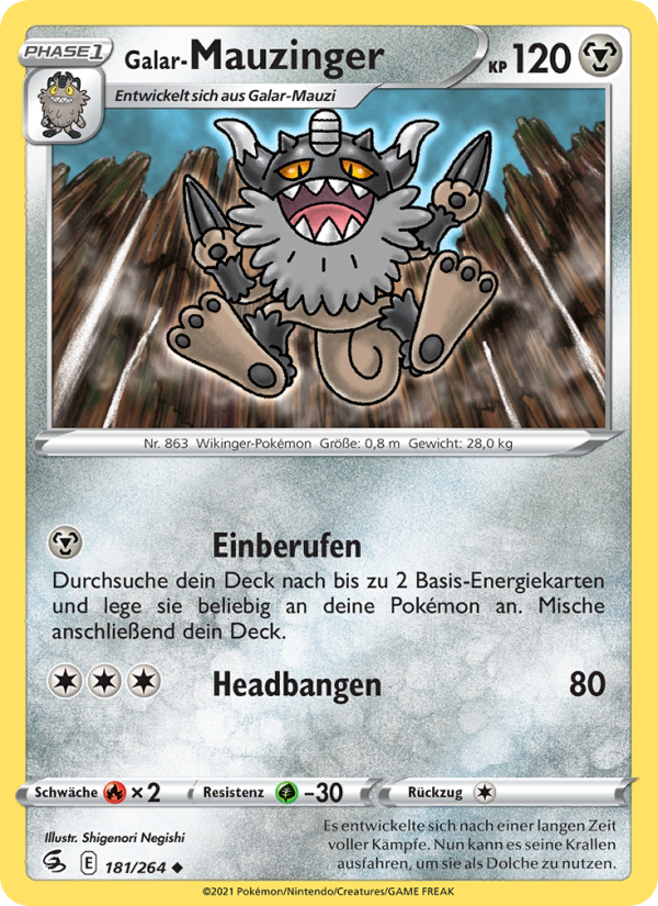 Galar-Mauzinger 181 — Fusion Strike (German Pokémon TCG card)