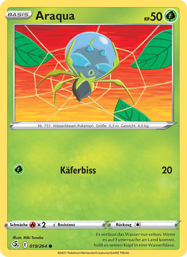 Araqua 19 — Fusion Strike (German Pokémon TCG card)