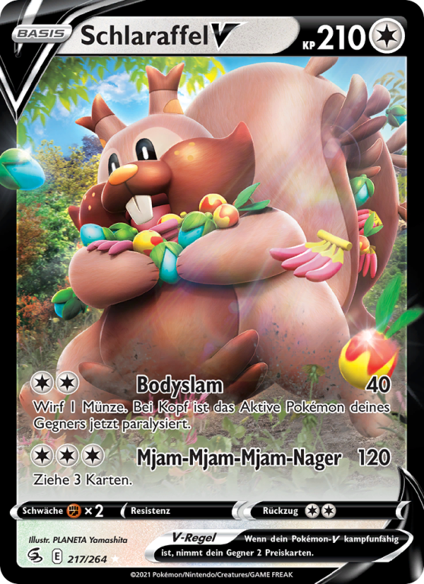 Schlaraffel V 217 — Fusion Strike (German Pokémon TCG card)