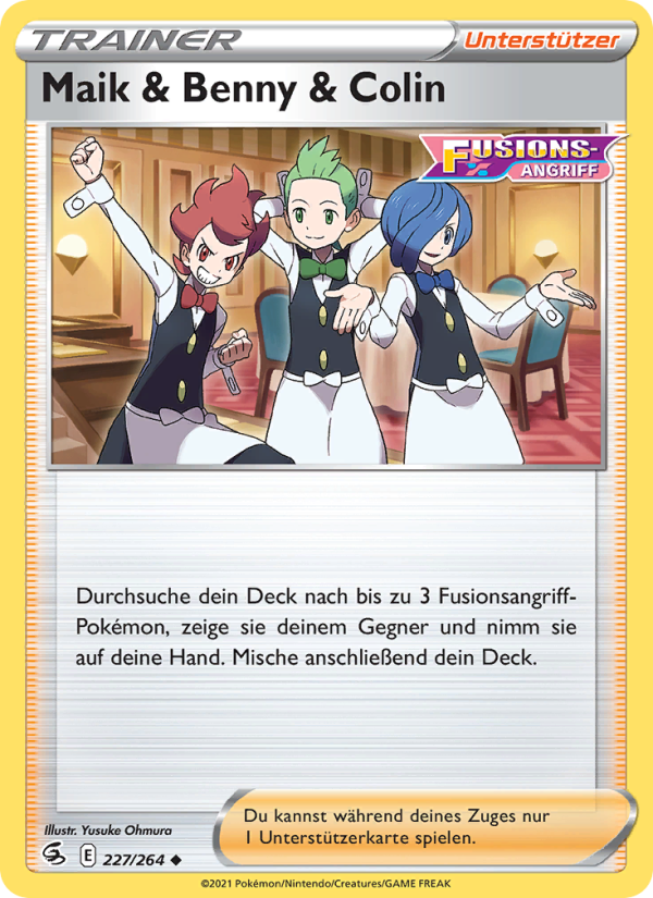 Maik & Benny & Colin 227 — Fusion Strike (German Pokémon TCG card)